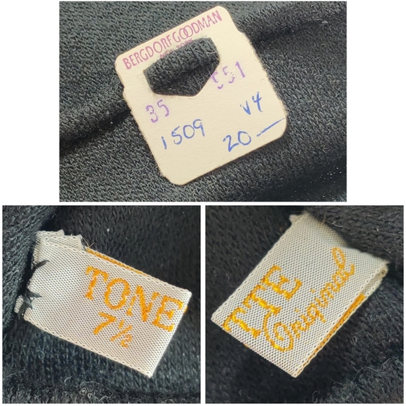 Fine Delicate Knit Black Gloves, Elbow length, Tonette Original, Vintage Winter - Picture 11 of 11